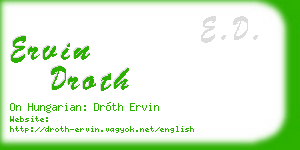 ervin droth business card